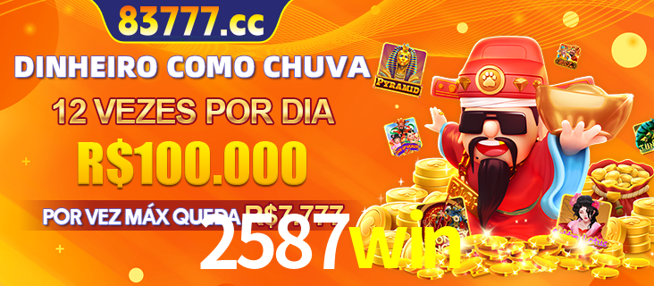 Banner do programa de recompensas Recomende para amigos do 2587win, detalhando os bônus por convidar amigos, com prêmios que chegam a R$288.888.